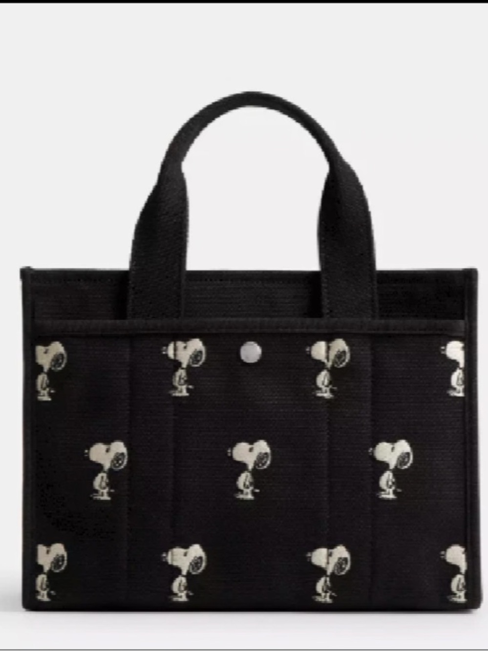Coach Black Canvas Snoopy Tote w/Gift Bag, Dust Bag and COA! NWT - Picture 3 of 12